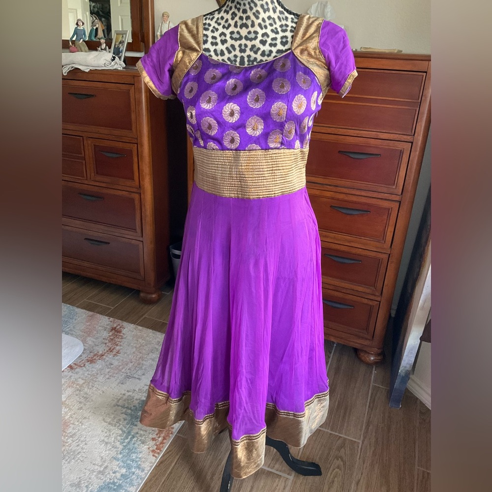 Party dress, Purple Garment with Gold Trim